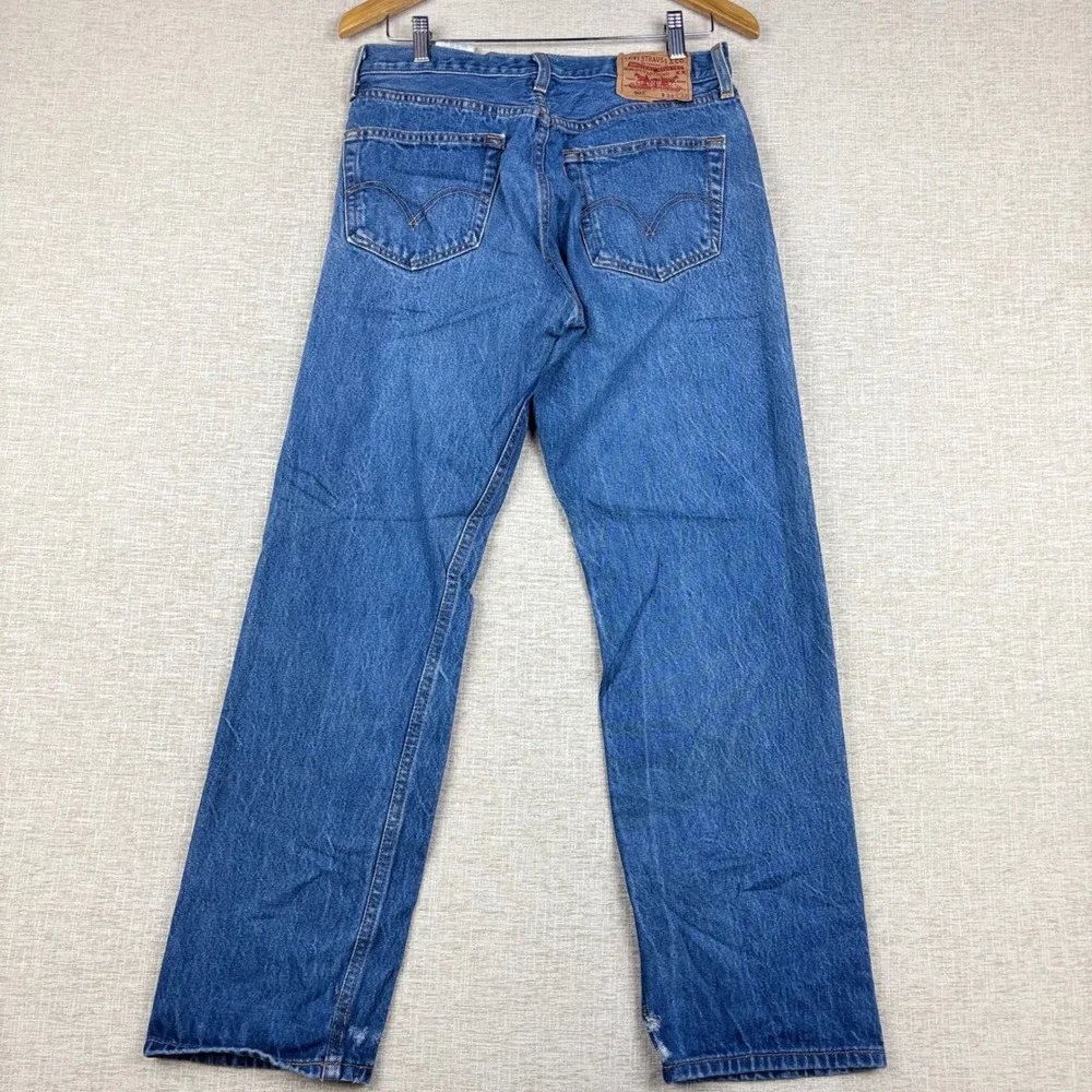 Vintage Levis 501 Mens 33x32 Original Fit Jeans Light Distress Denim